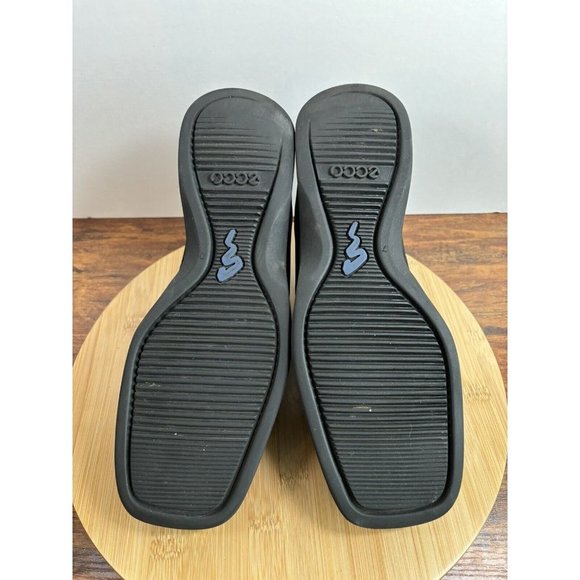 Ecco Twist Men Size 7 Black Nubuck Slip On Casual‎ Loafers Shoes Wedge - Picture 9 of 12